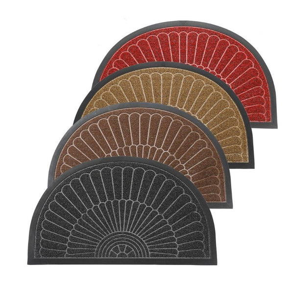 Multi-color Semi Circle Non Slip Waterproof Entrance Door Welcome Door Mat 45*75 cm