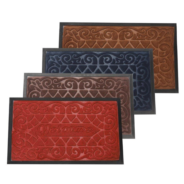 Multi-color Indoor Outdoor Rubber Non Slip Waterproof Entrance Door Welcome Door Mat 45*75 cm