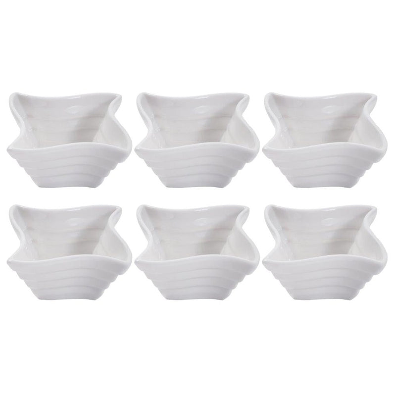 White Ceramic Fine Porcelain Serving and Dipping Bowl Snacks Fruits and Nuts Bowl Set of 6 Pcs 8*4.4 cm (Ctn Box 24 units)