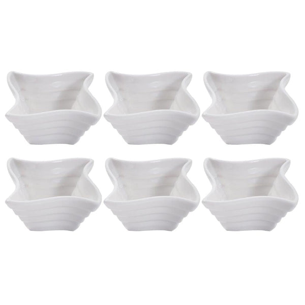 White Ceramic Fine Porcelain Serving and Dipping Bowl Snacks Fruits and Nuts Bowl Set of 6 Pcs 8*4.4 cm (Ctn Box 24 units)