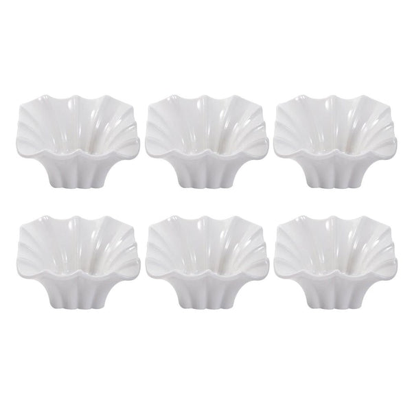 White Ceramic Fine Porcelain Serving and Dipping Bowl Snacks Fruits and Nuts Bowl Set of 6 Pcs 9.8*5 cm (Ctn Box 24 units)