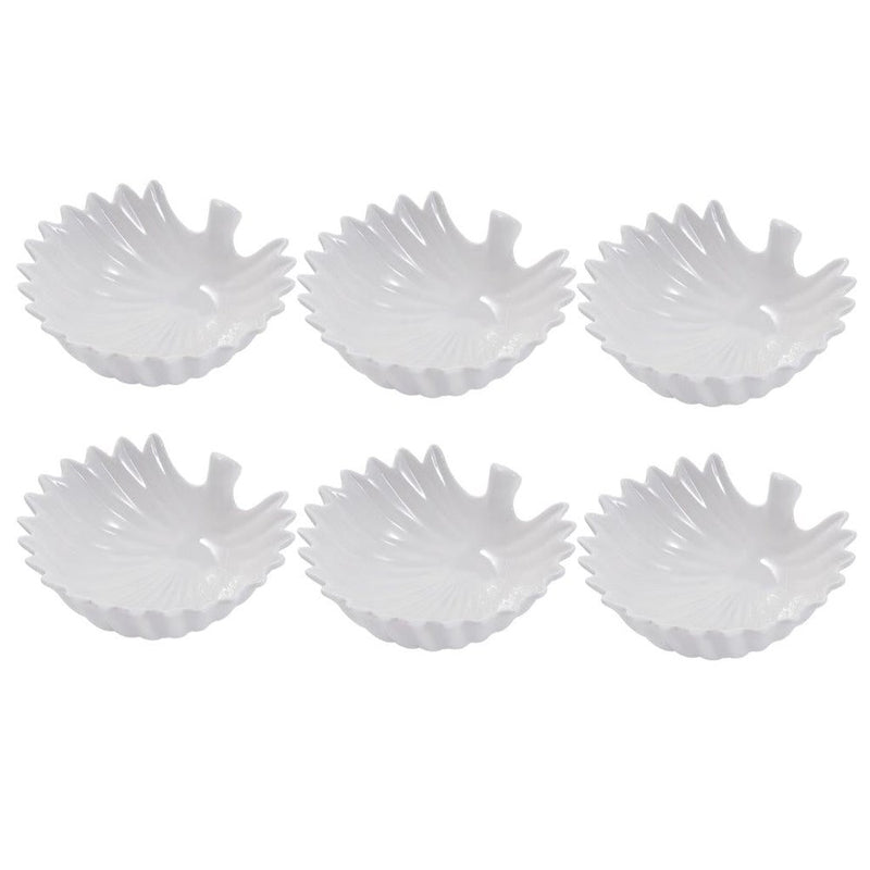 White Ceramic Fine Porcelain Serving and Dipping Bowl Snacks Fruits and Nuts Bowl Set of 6 Pcs 10*4.5 cm (Ctn Box 24 units)