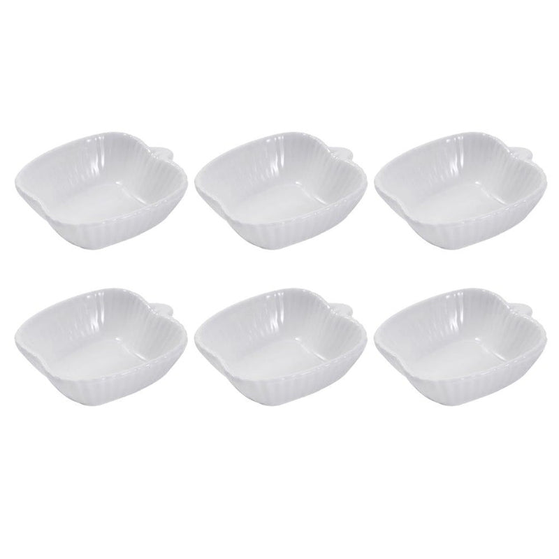 White Ceramic Fine Porcelain Serving and Dipping Bowl Snacks Fruits and Nuts Bowl Set of 6 Pcs 10*4.5 cm