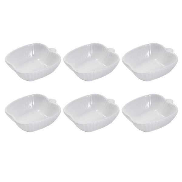 White Ceramic Fine Porcelain Serving and Dipping Bowl Snacks Fruits and Nuts Bowl Set of 6 Pcs 10*4.5 cm (Ctn Box 36 units)