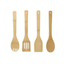 Natural Bamboo Utensils Non Stick Spatula Set of 4 Pcs 30*6 cm (Ctn Box 120 units)