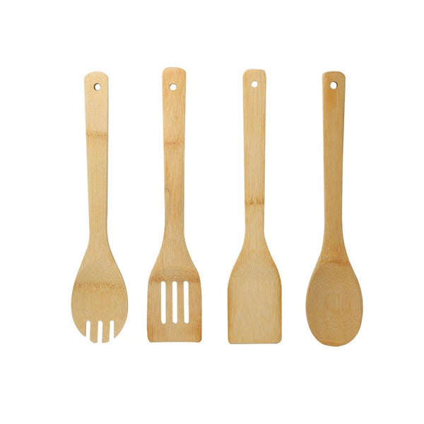 Natural Bamboo Utensils Non Stick Spatula Set of 4 Pcs 30*6 cm (Ctn Box 120 units)