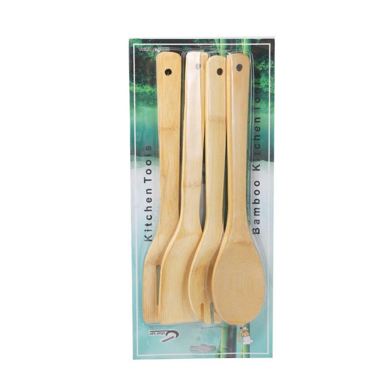 Natural Bamboo Utensils Non Stick Spatula Set of 4 Pcs 30*6 cm (Ctn Box 120 units)