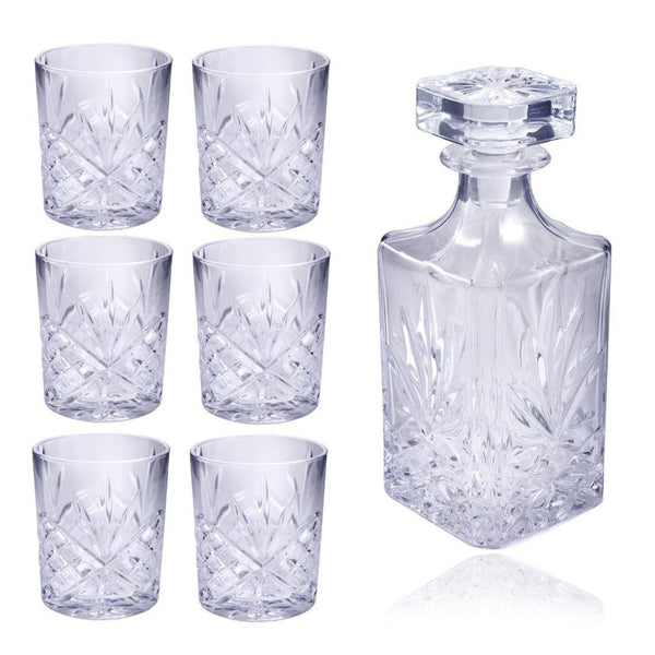 Water and Beverage Jug Decanter and Tumblers Set of 7 Pcs Jug 800 ml Tumbler 320 ml