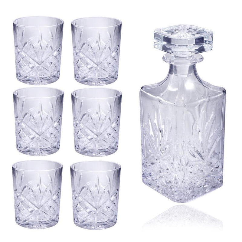 Water and Beverage Jug Decanter and Tumblers Set of 7 Pcs Jug 800 ml Tumbler 320 ml