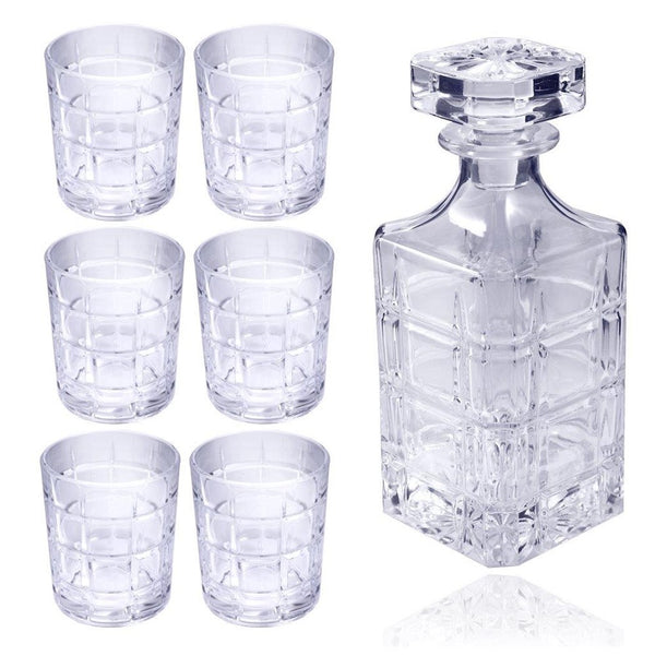 Water and Beverage Jug Decanter and Tumblers Set of 7 Pcs Jug 800 ml Tumbler 320 ml