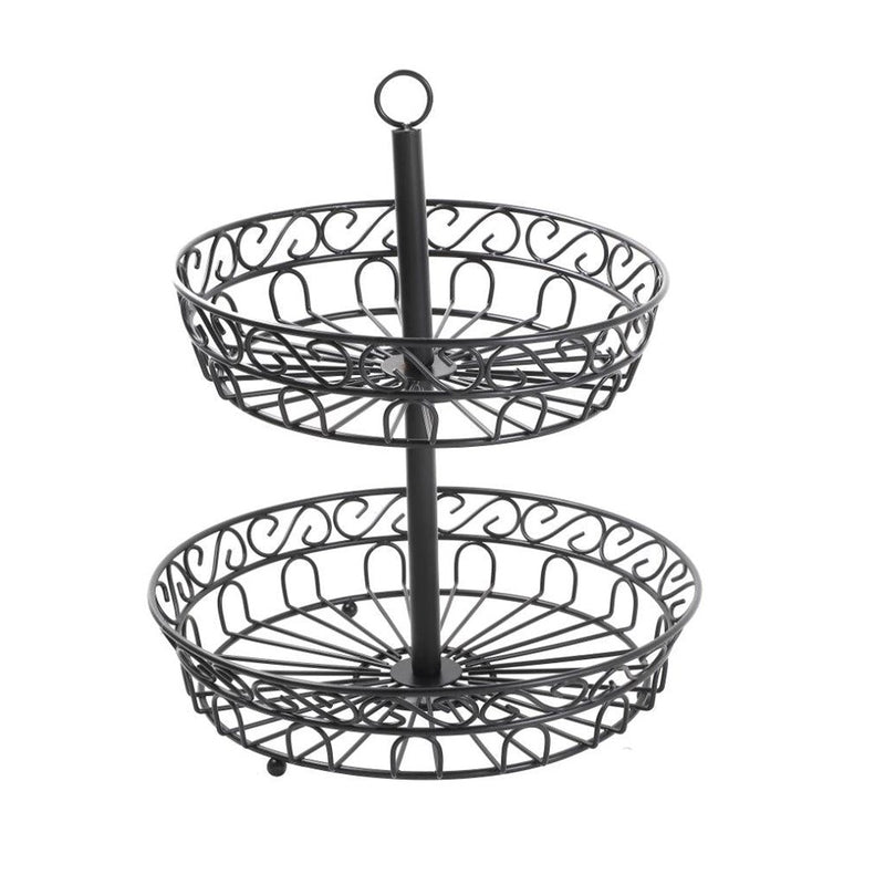 Iron Fruit Vegetable Basket Two Tier 30*30*24 cm (Ctn Box 12 units)