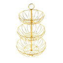 Gold Plated Iron Fruit Vegetable Basket Three Tier 30*30*52 cm (Ctn Box 12 units)