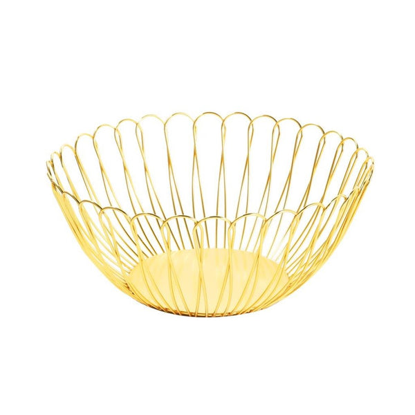 Deco Gold Plated Metal Fruit Basket Fruit Bowl 25.5*25.5*10.5 cm (Ctn Box 60 units)