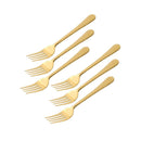 Stainless Steel Tableware Deco Gold Dessert Fork Set of 6 Pcs 15*2 cm