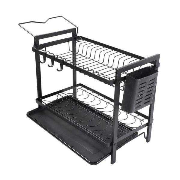 Heavy Duty Metal 2 Tier Dish Drainer Cutlery Stand for Kitchen 52.5*24.3*34 cm
