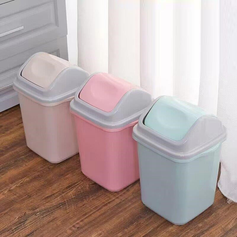 Multi-color Swing Top Rubbish Bin Plastic Waste Bin Trash Bin for Home Kitchen Office 24*37.5 cm