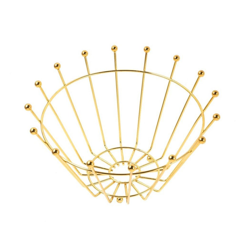 Deco Gold Plated Metal Fruit Basket Fruit Bowl 25*25*14 cm (Ctn Box 60 units)