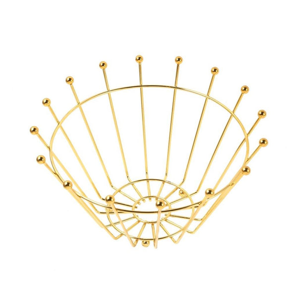 Deco Gold Plated Metal Fruit Basket Fruit Bowl 25*25*14 cm (Ctn Box 60 units)