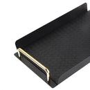 Deco Black Rectangle Serving Tray Set of 2 Pcs Metal Handles 45*27.5/50*32 cm