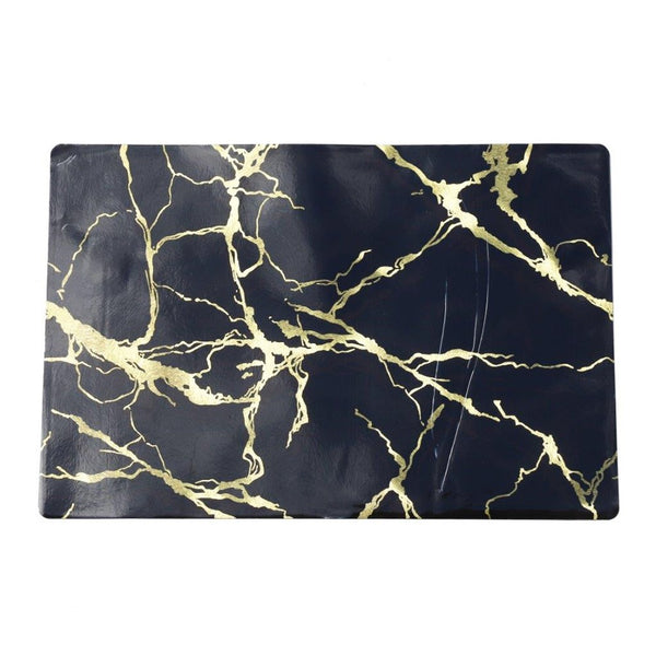 Multi-color Rectangle Metallic Marble Pattern Plastic Dining Table Placemat