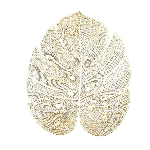 Multi-color Leaf Shape Abstract Pattern Plastic Dining Table Placemat