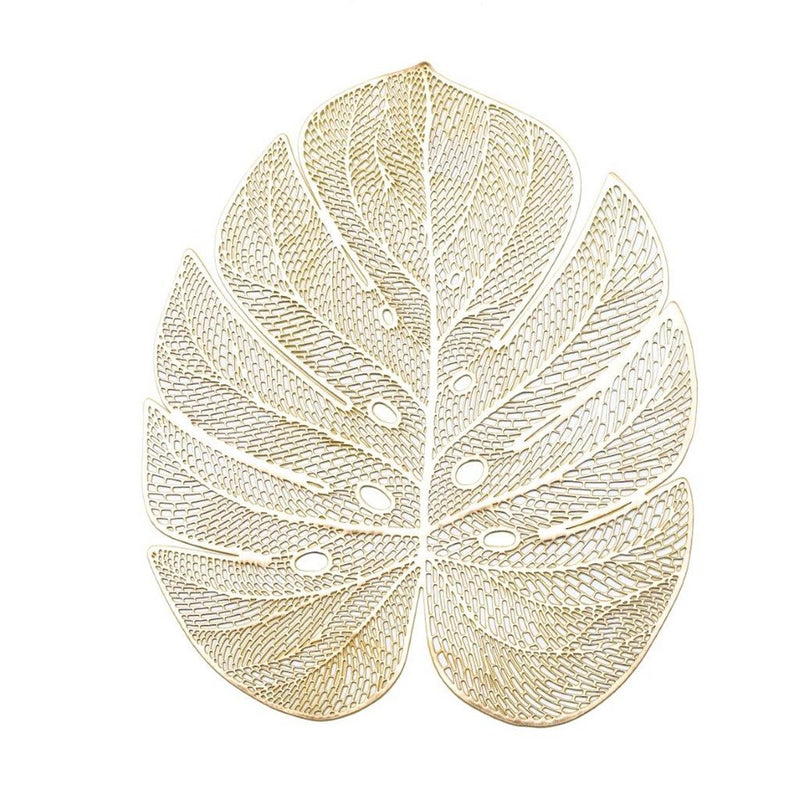 Multi-color Leaf Shape Abstract Pattern Plastic Dining Table Placemat