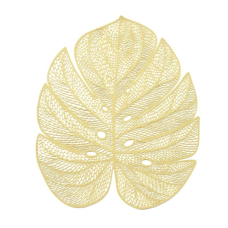 Multi-color Leaf Shape Abstract Pattern Plastic Dining Table Placemat