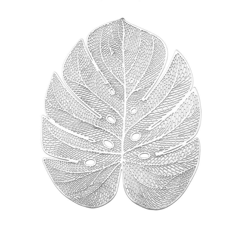 Multi-color Leaf Shape Abstract Pattern Plastic Dining Table Placemat