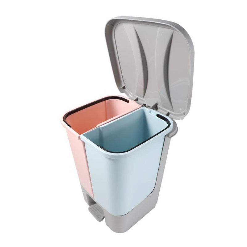 Multi-color Pedal Rubbish Bin Plastic Waste Bin Trash Bin for Home Kitchen Office 27*25.5*34.5 cm