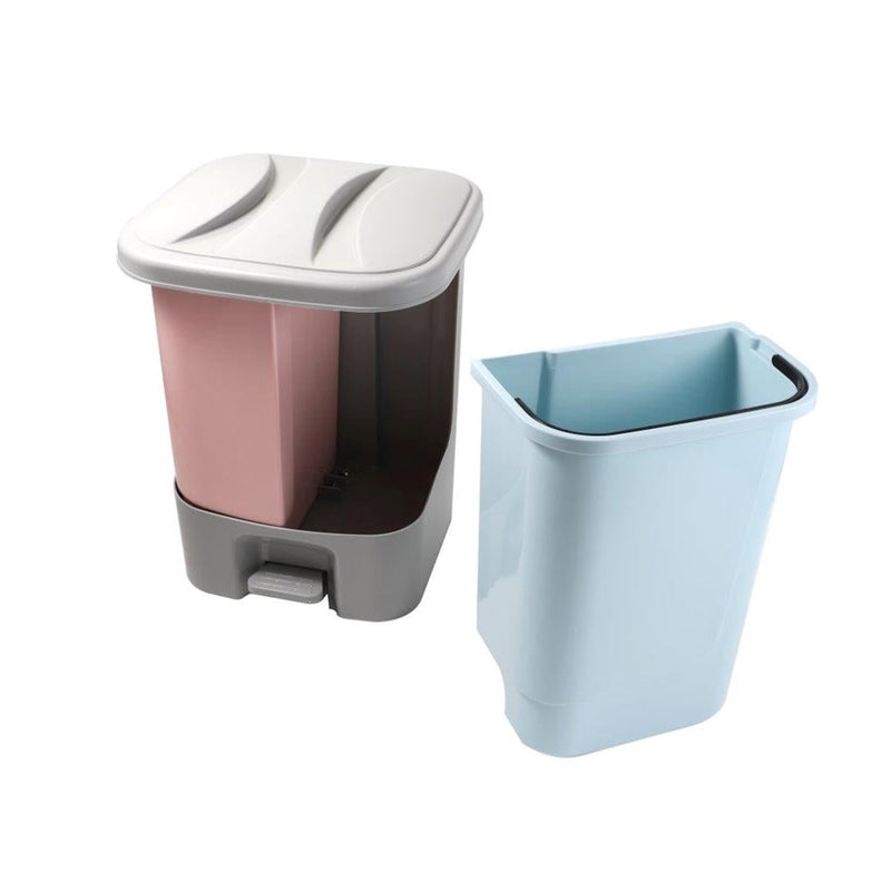 Multi-color Pedal Rubbish Bin Plastic Waste Bin Trash Bin for Home Kitchen Office 27*25.5*34.5 cm