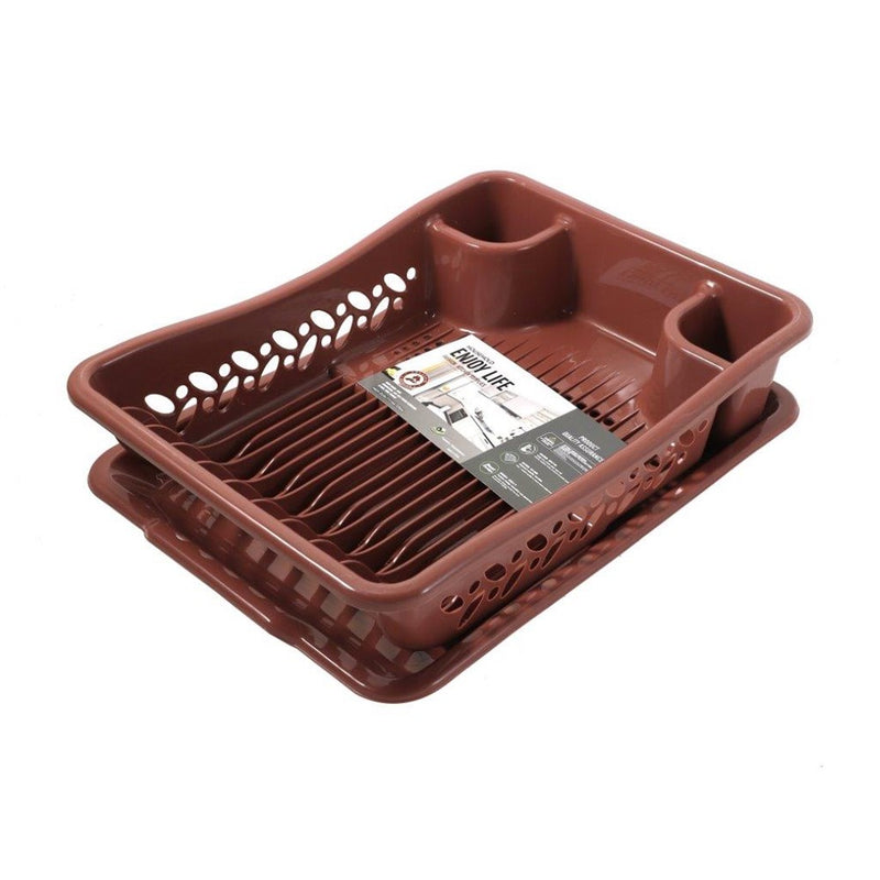 Premium Quality Plastic Dish Drainer Plate Drying Rack Cutlery Holder with Tray 43*32.5*11.6 cm