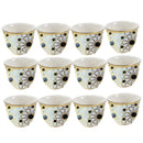 Ceramic Coffee Cawa Shafee Cup Set of 12 Pcs Abstract Design 80 ml (Ctn Box 24 units)