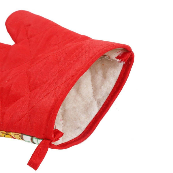 Colourful Printed Cottom Heat Resistant Kitchen Glove Cooking Grilling Baking