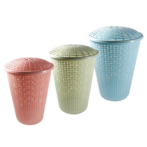 Multipurpose Plastic Laundry Hamper Basket with Lid 45*60 cm