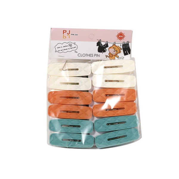 Multi-color Plastic Cloth Hanging Peg Pack of 12 Pcs 6.5*2 cm