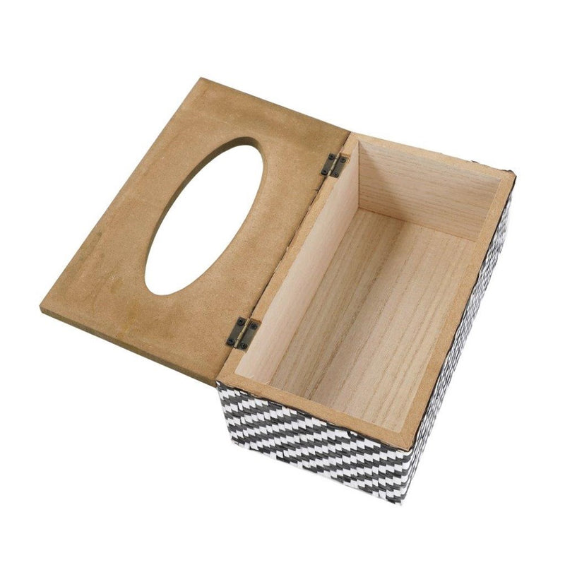 Premium Quality Rattan Design MDF Rectangular Tissue Box Napkin Holder 25*13*8 cm (Ctn Box 36 units)