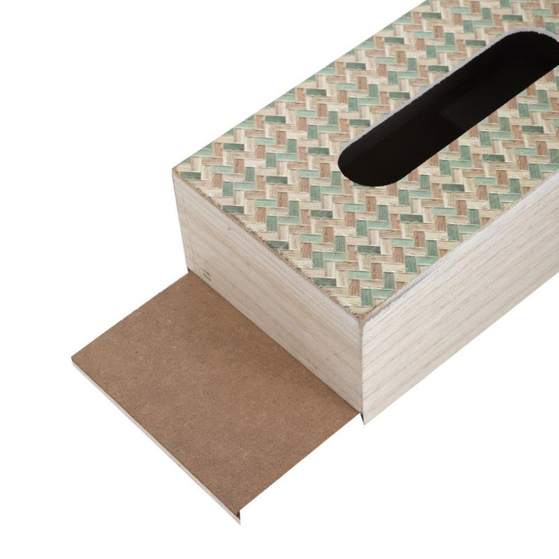 Premium Quality Rattan Design MDF Rectangular Tissue Box Napkin Holder 25*13*8 cm (Ctn Box 36 units)