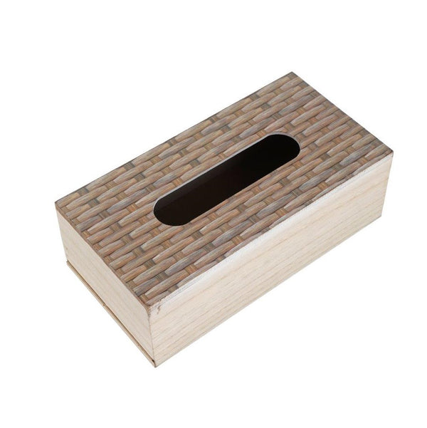 Premium Quality Rattan Design MDF Rectangular Tissue Box Napkin Holder 25*13*8 cm (Ctn Box 36 units)