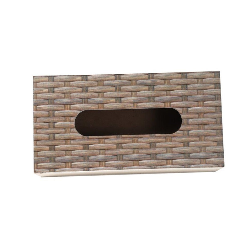 Premium Quality Rattan Design MDF Rectangular Tissue Box Napkin Holder 25*13*8 cm (Ctn Box 36 units)