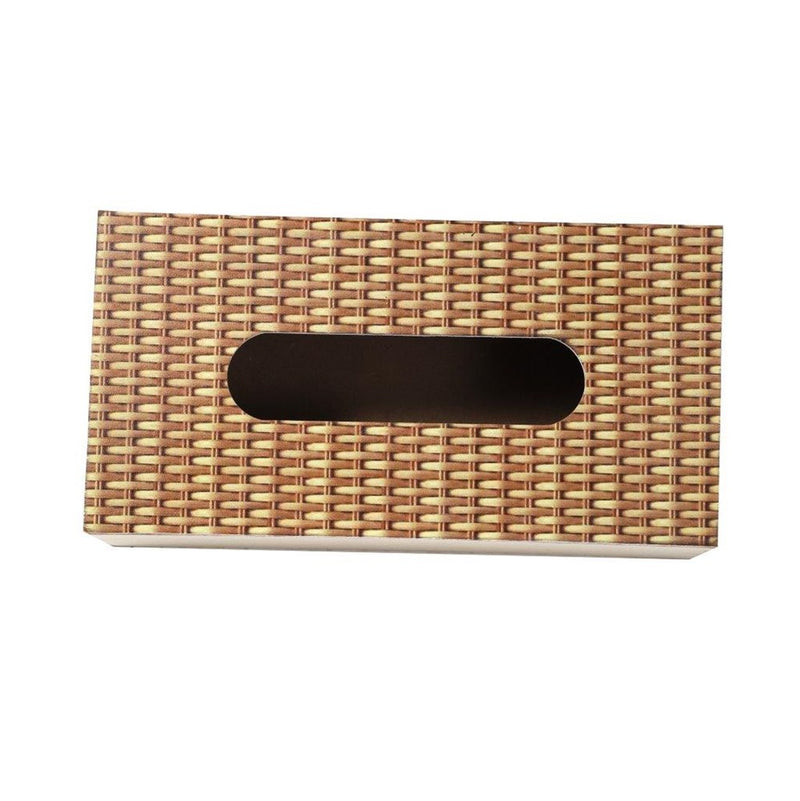 Premium Quality Rattan Design MDF Rectangular Tissue Box Napkin Holder 25*13*8 cm (Ctn Box 36 units)
