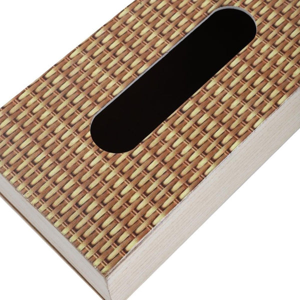 Premium Quality Rattan Design MDF Rectangular Tissue Box Napkin Holder 25*13*8 cm (Ctn Box 36 units)