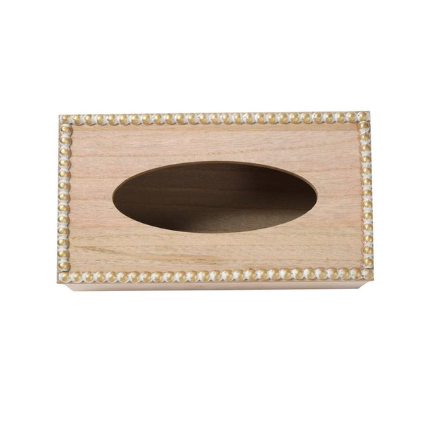 Premium Quality Pearl Border Design MDF Rectangular Tissue Box Napkin Holder 25*13*8 cm (Ctn Box 36 units)