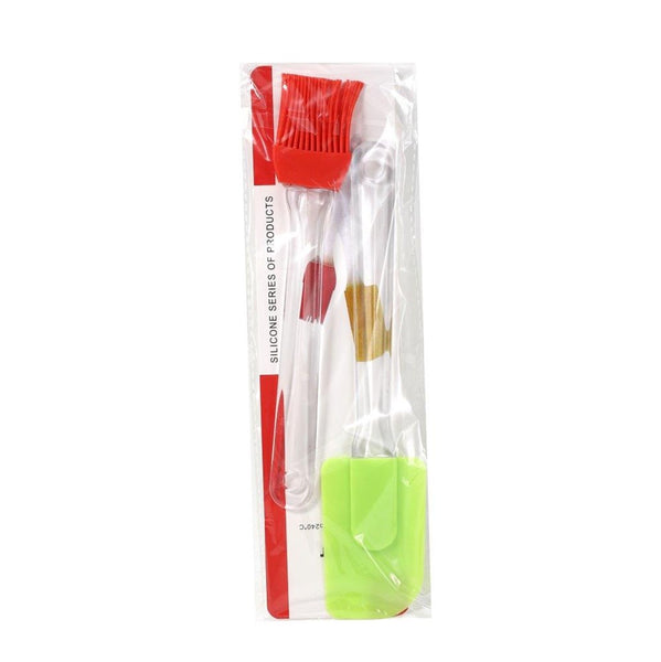Non Stick Heat Resistant Silicone Spatula and Oil Brush Set 23 cm