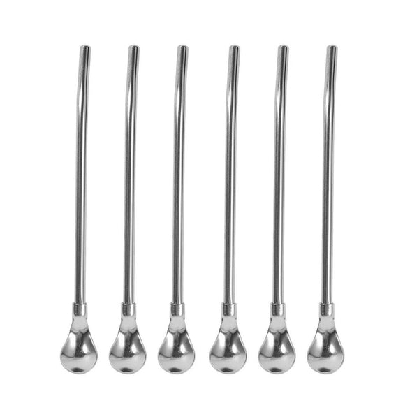 Stainless Steel Straw Spoon Long Handle Coffee Spoon 14*2 cm