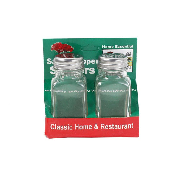 Mason Jar Style Glass Condiment Salt & Pepper Shaker Set of 2 Pcs 3.8*8.8 cm