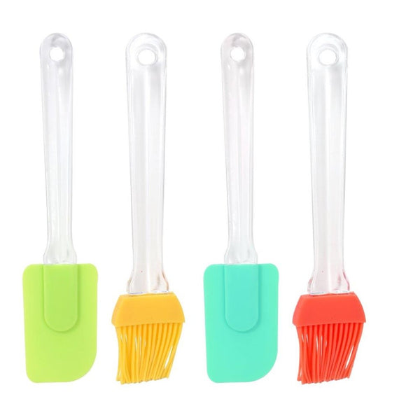 Non Stick Heat Resistant Silicone Spatula and Oil Brush Set 23 cm/21.5 cm