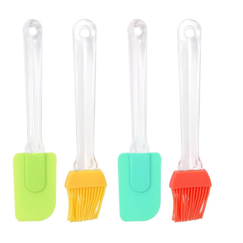 Non Stick Heat Resistant Silicone Spatula and Oil Brush Set 23 cm/21.5 cm