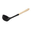 Wood and Silicone Heat Resistant Soup Spoon Serving Ladle Non Stick 32*8.2 cm