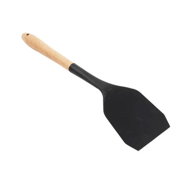Wood and Silicone Heat Resistant Spatula Non Stick Spoon 32.5*8.3 cm