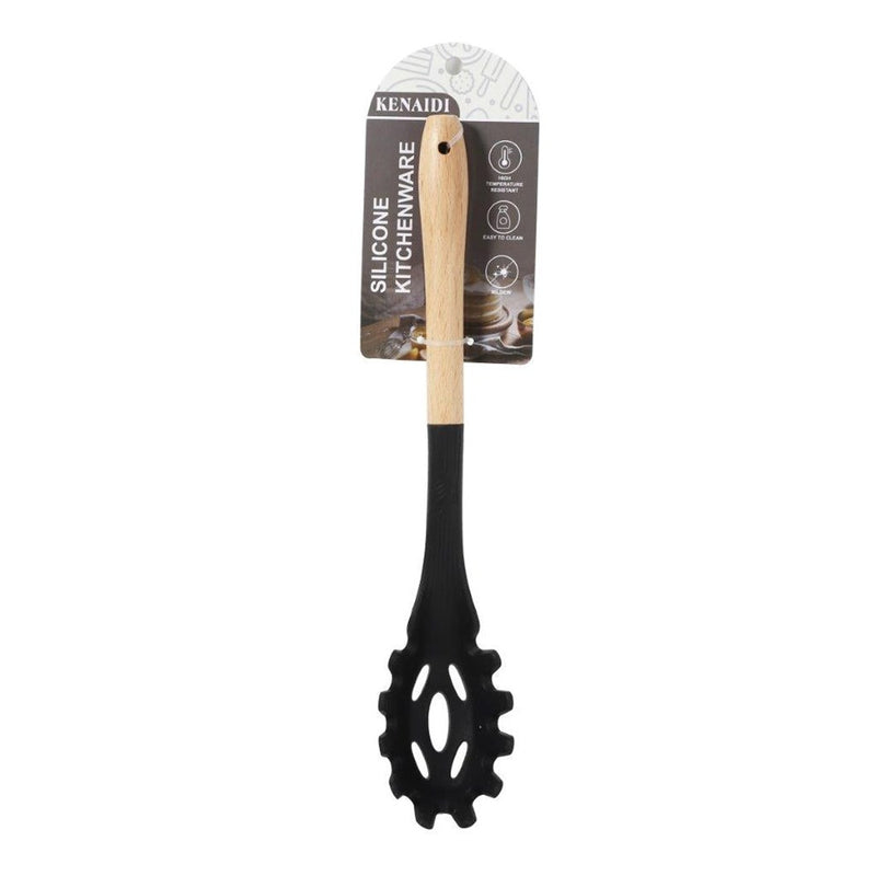Wood and Silicone Spaghetti Server Fork Pasta Server Spoon 31.5*6 cm